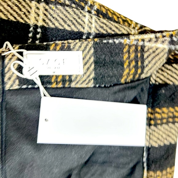 New with tags Sage the Label Black/Cream Plaid wool lined Mini Skirt size medium - Picture 6 of 6